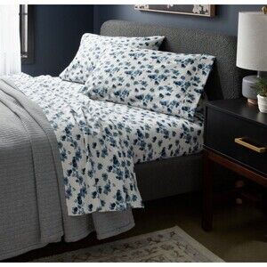 Queen 400 Thread Count Performance Sheet Set Blue Blurry Floral - Threshold NEW